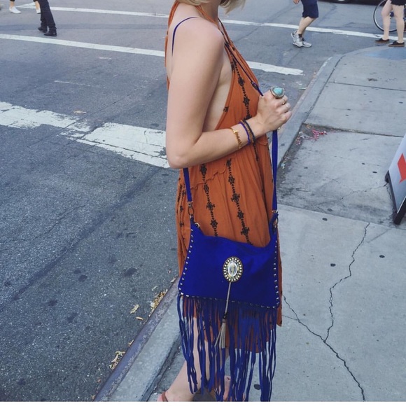 ASOS Handbags - Vintage Blue Boho Fringe Crossbody